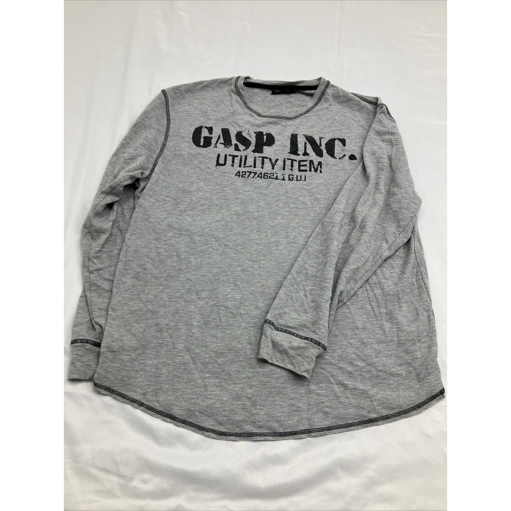 Gasp Industries Original Long Sleeve Thermal Pullover M Gray